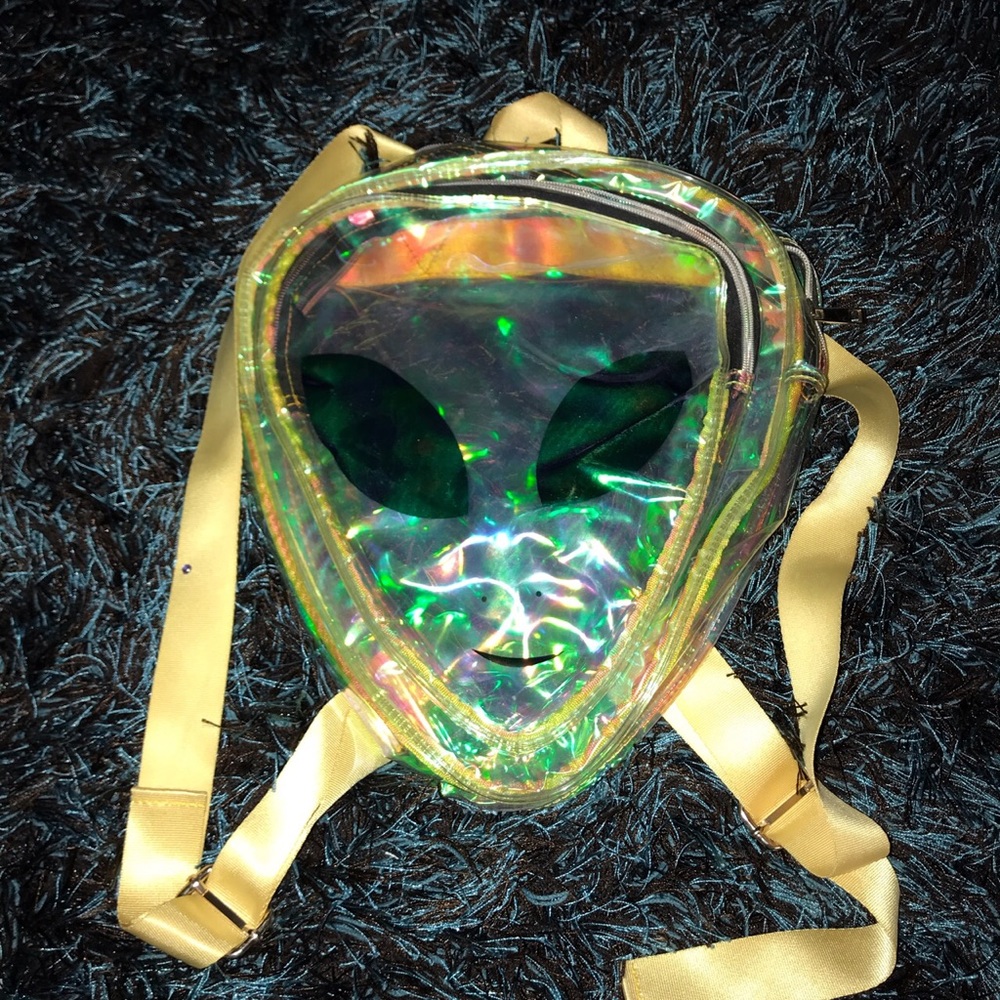 Holographic alien backpack